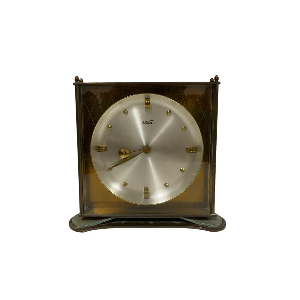 Vintage Kohler Brass Clock 8 Days 7Jewels Germany US Zone